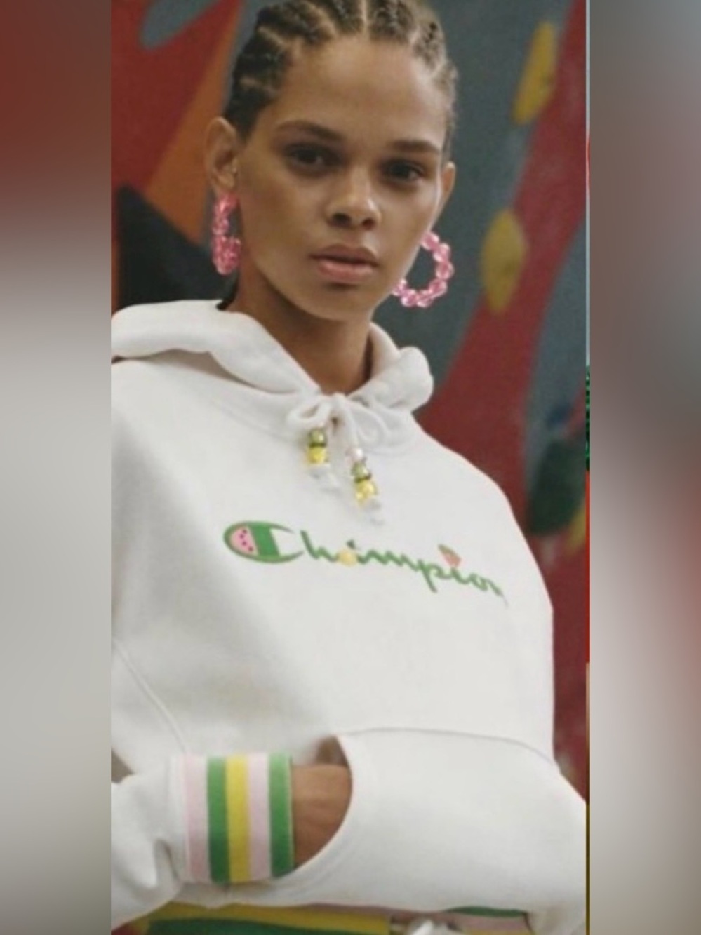Champion x Susan Alexandra Reverse Weave Strawberry Watermelon Hoodie Size S